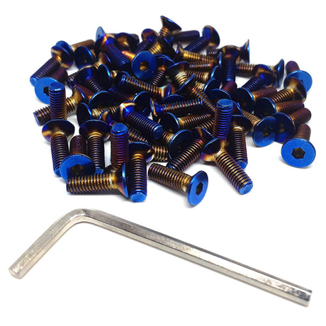 Exoracing Steering Wheel Bolts Burnt Titanium Countersunk, Set of 6 - M5x20 - torquegt