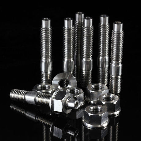 Exoracing Titanium Exhaust Manifold Stud Kit, Set of 7 - For Honda F - Series - torquegt