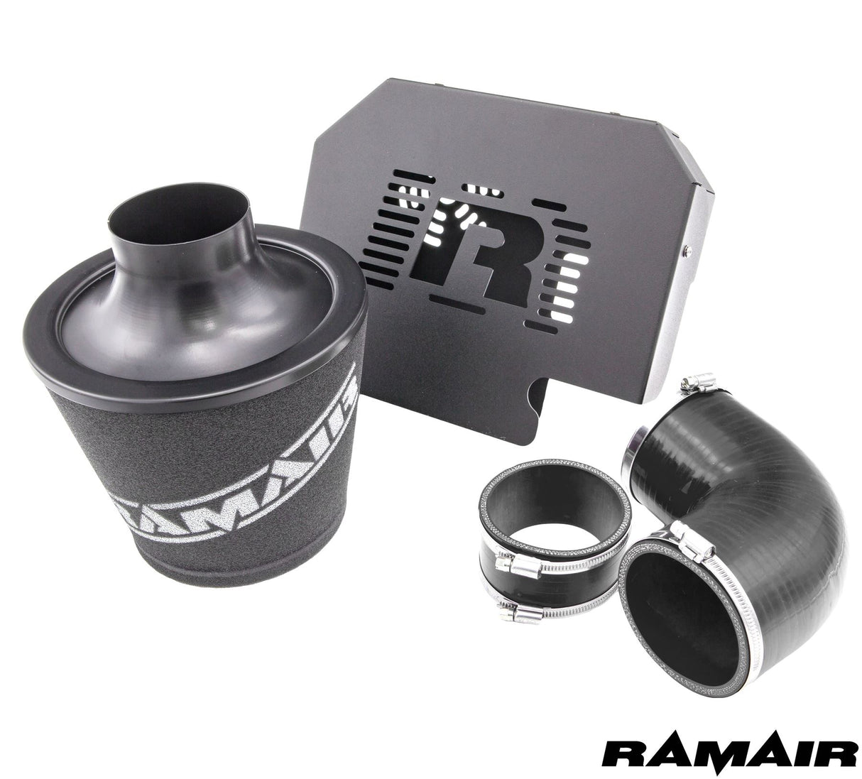 Ramair Performance Foam Induction Kit for MK2 Focus ST with ECU Holder - Black Hoses