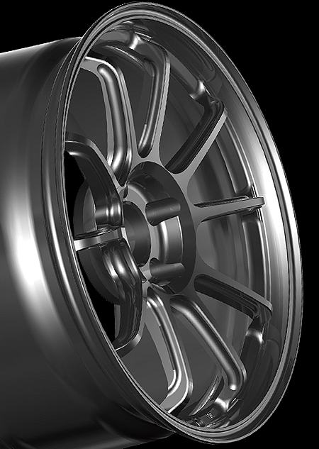 Advan RZ-DF2 Alloy Wheel - 19x9 ET25 5x114.3 Diamond Cut & Racing Titanium Black