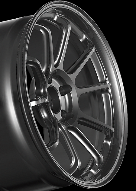 Advan RZ-DF2 Alloy Wheel - 19x9.5 ET29 5x114.3 Diamond Cut & Racing Titanium Black