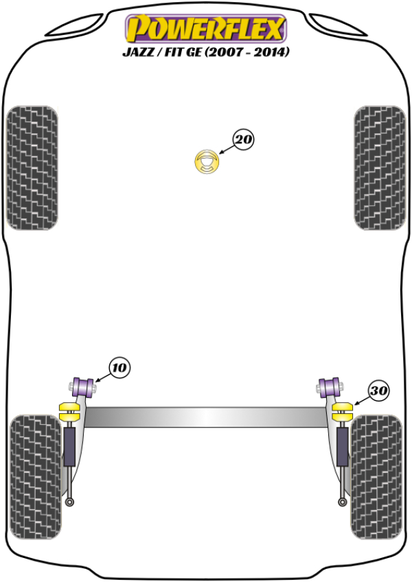 Powerflex Rear Beam Mounting Bush - Honda Jazz / Fit GE8 / GK5