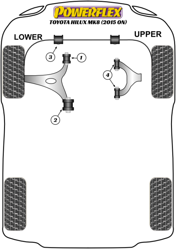 Powerflex Front Anti Roll Bar Bush 31mm - Toyota Hilux MK8, Land Cruiser J120