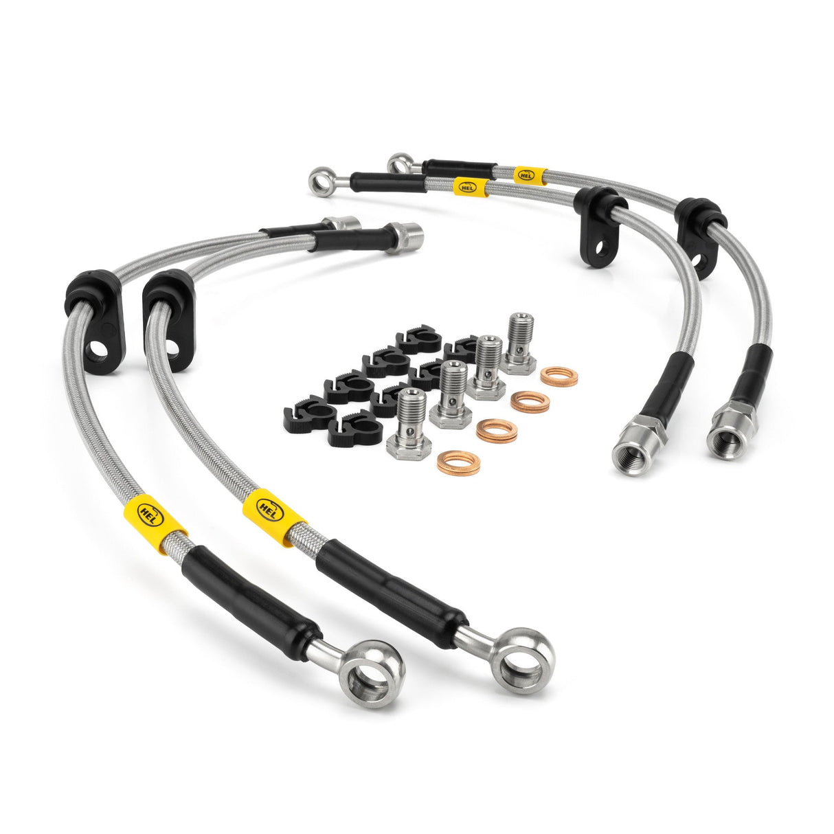 HEL Braided Brake Lines - Forester SG9 2.5 STi (Brembo Calipers) (Red)