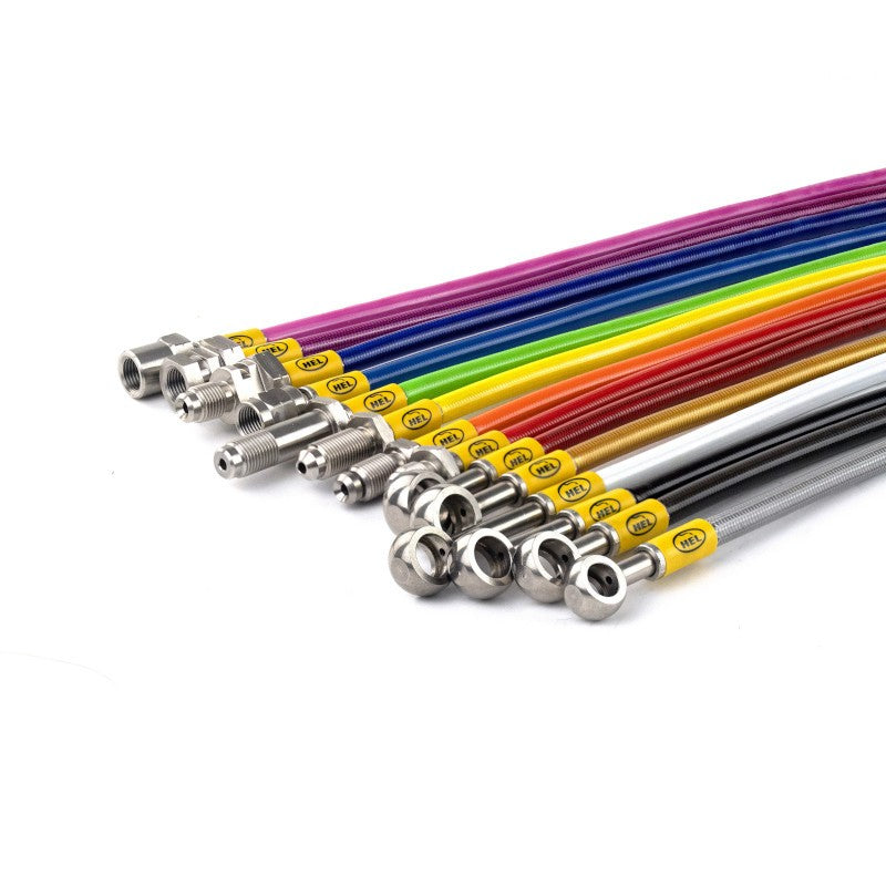 HEL Braided Brake Lines - Toyota Avensis 2.0 D-4D SR 1999-2000 (Orange)