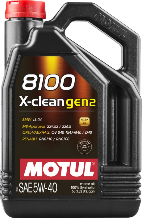 Motul 8100 X-Clean Gen2 Engine Oil - 5W40 5L