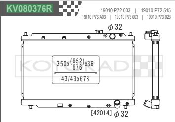 Koyorad Performance Aluminium Radiator - Honda Integra Type R DC2 (36mm Core, Denso Fan)