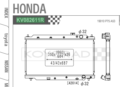 Radiador de aluminio Koyo Performance para Honda Integra Type-R 1.8 DC2 94-01 B18 (núcleo de 36 mm)