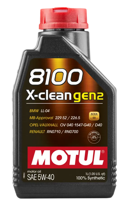 Motul 8100 X-Clean Gen2 Engine Oil - 5W40 1L