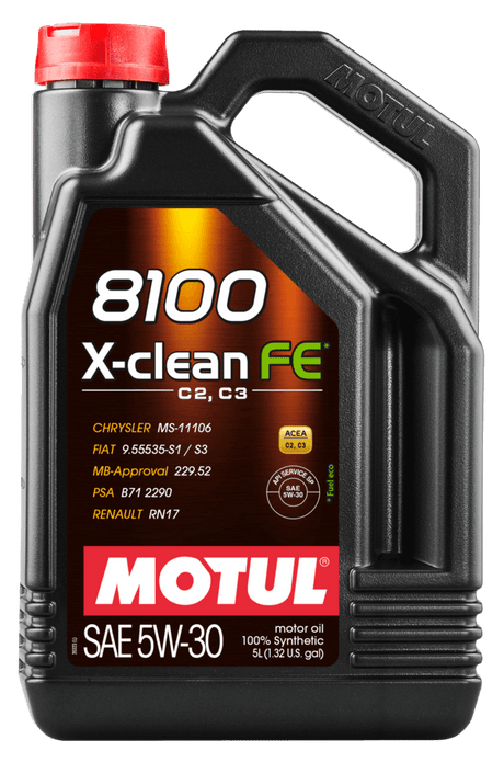 Motul 8100 X-Clean FE Engine Oil - 5W30 5L