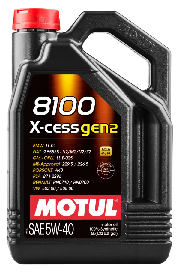 Motul 8100 X-Cess Gen2 Engine Oil - 5W40 5L