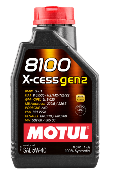 Motul 8100 X-Cess Gen2 Engine Oil - 5W40 1L