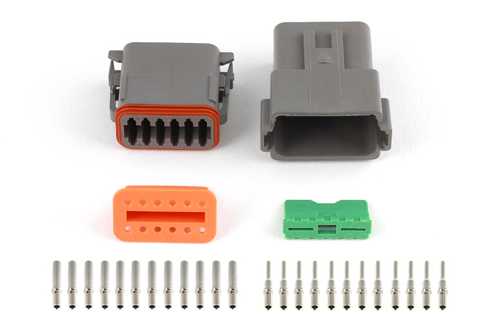 Haltech DT-12 Connector Plug and Pins Set (DT06-12S + DT04-12P) - 13 Amp