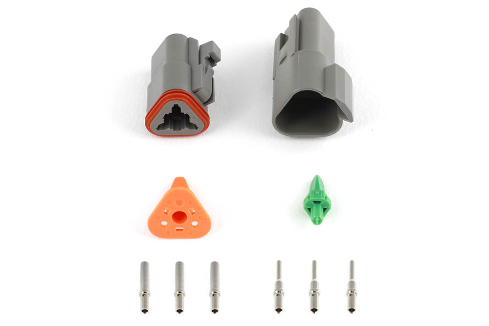 Haltech Plug and Pins Only - Matching Set of Deutsch DT-3 Connectors (13 Amp)