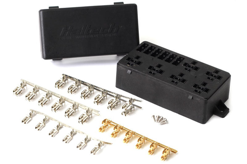 Haltech 6 Circuit Fuse Box with Lid and All Required Pins