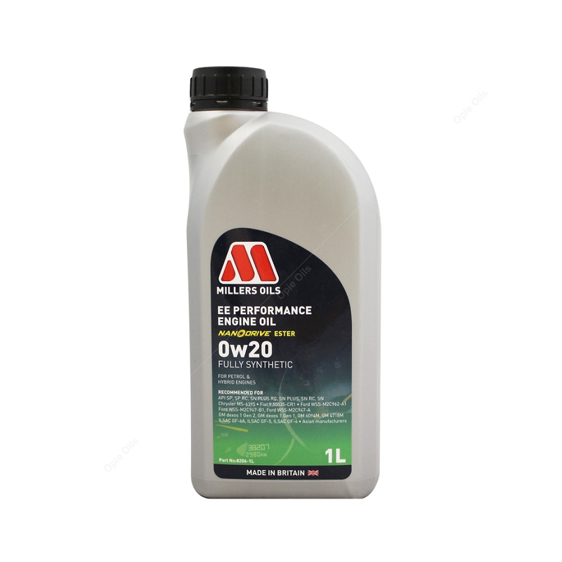 Aceite de motor totalmente sintético Millers Oils EE Performance 0w20 - 1 l