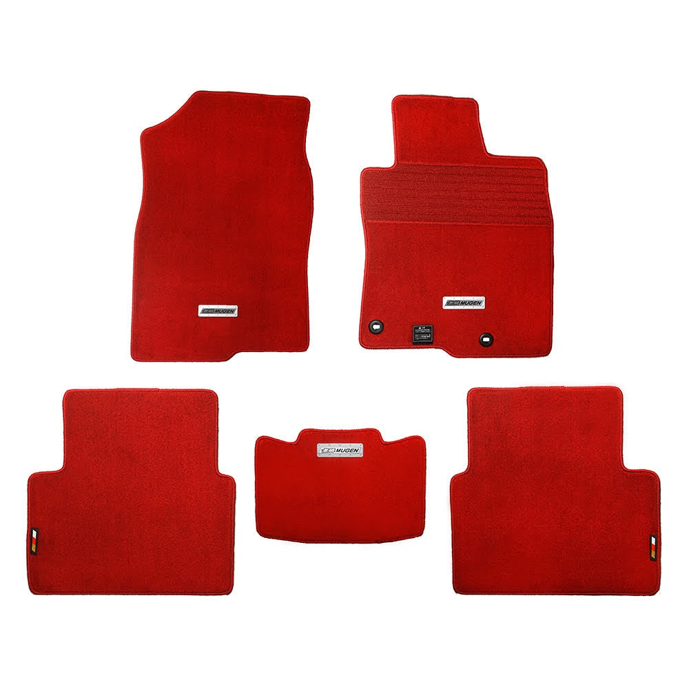 Black & Red Carpet Floor Mats – Universal Fit For Honda Accord, Civic, Jazz, Integra, Legend – 4-Piece Set