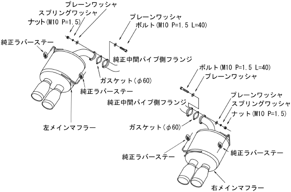 Escape HKS Legamax Premium (solo trasero) - Impreza GVF GVB