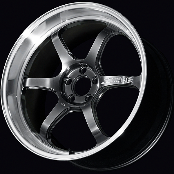 Advan R6 Alloy Wheel - 18x7.5 ET47 5x114.3 Machining and Hyper Platinum Black