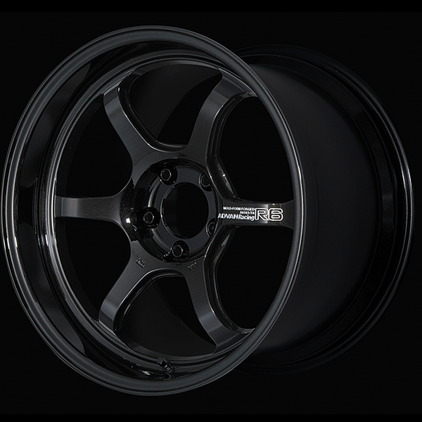 Advan R6 Alloy Wheel - 18x7.5 ET47 5x114.3 Racing Titanium Black