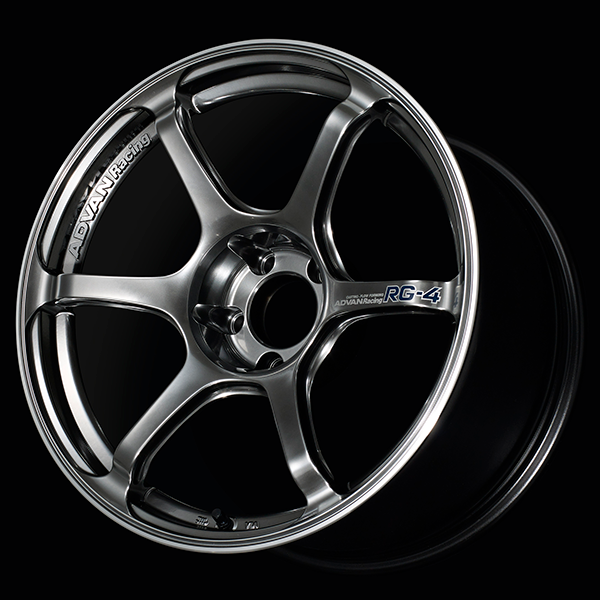 Advan RG-4 Alloy Wheel - 17x7.5 ET45 5x100 Racing Hyper Black and Ring