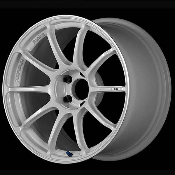 Advan RSIII Alloy Wheel - 18x7.5 ET48 5x112 Racing White Metallic and Ring