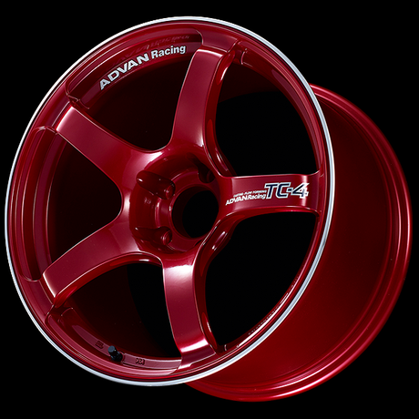 Advan TC4 Alloy Wheel - 15x5 ET45 4x100 Racing Candy Red and Ring