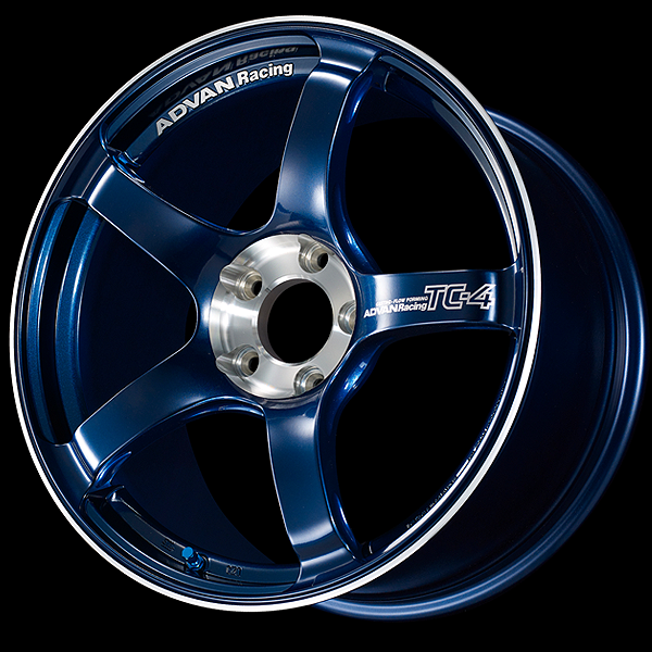Advan TC4 SE Alloy Wheel - 15x5 ET45 4x100 Racing Indigo Blue and Diamond Cut