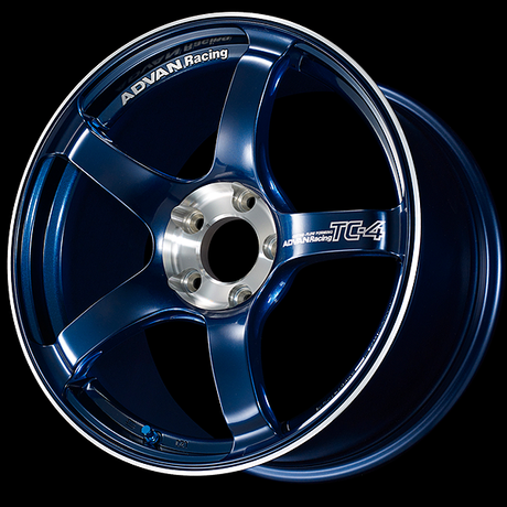 Advan TC4 SE Alloy Wheel - 15x5 ET45 4x100 Racing Indigo Blue and Diamond Cut